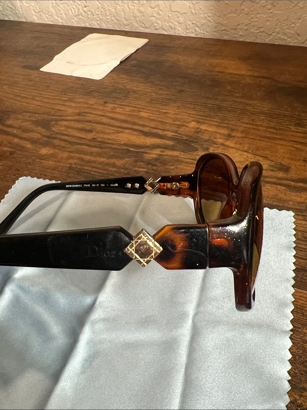 Dior Tortoiseshell and Black Sunglasses with Gold Accent
